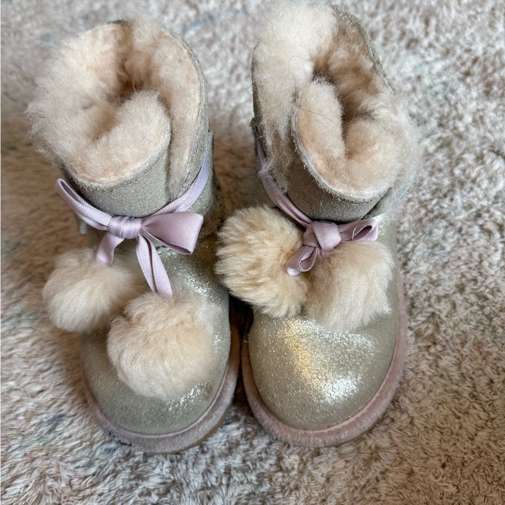 Ugg girls boots with Pom Poms size 10t